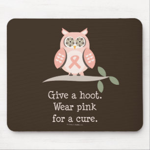 Ge en dyft den rosa bandugglan Mousepad Musmatta