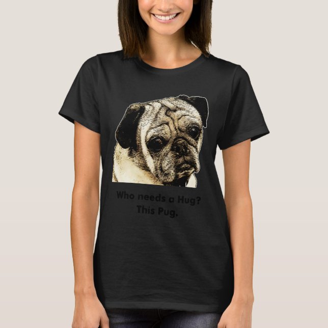 Ge En Kram Till En Pug T Shirt (Framsida)