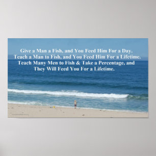 Ge en man en fisk poster