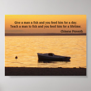 Ge en man en fiskaffisch poster