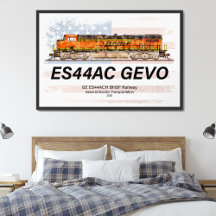 GE ES44AC GEVO Lokomotiv och amerikansk flagga