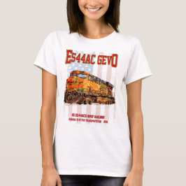 GE ES44AC GEVO-lokomotiv och amerikansk flagga T Shirt