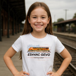 GE ES44AC GEVO-lokomotiv och amerikansk flagga T Shirt