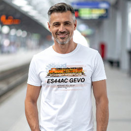 GE ES44AC GEVO-lokomotiv och amerikansk flagga T Shirt