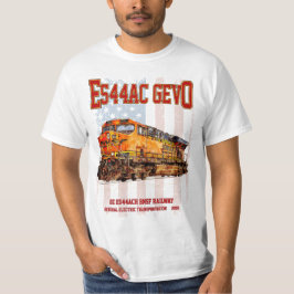 GE ES44AC GEVO-lokomotiv och amerikansk flagga T Shirt