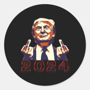 Ge Finger 2024 Vänd från design Runt Klistermärke