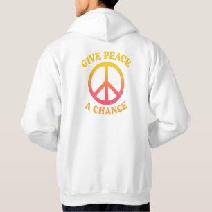 'Ge fred en chans' vuxen hoodie