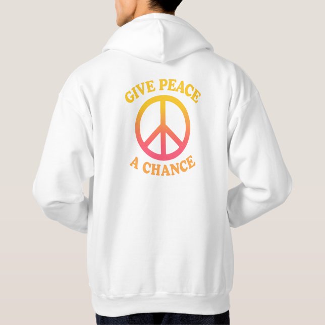 'Ge fred en chans' vuxen hoodie (Baksida)