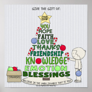 Ge gåvan av: Word Tree Poster