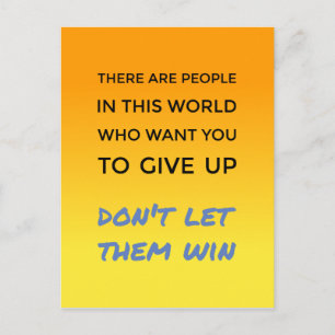 Ge ge ett inspirationstecken för positiv attityd vykort