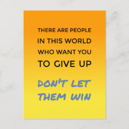 Ge ge ett inspirationstecken för positiv attityd vykort