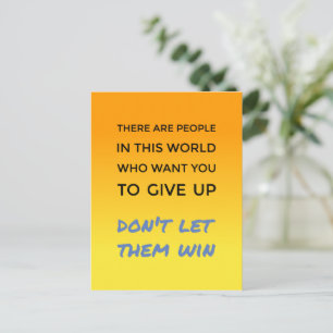Ge ge ett inspirationstecken för positiv attityd vykort