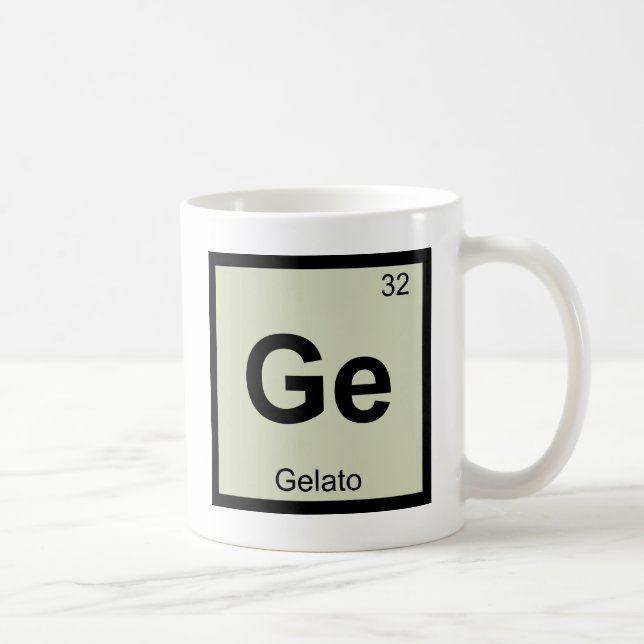 Ge - Gelato kemi periodiska systemets symbol Kaffemugg (Höger)