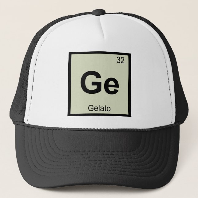 Ge - Gelato kemi periodiska systemets symbol Keps (Framsida)
