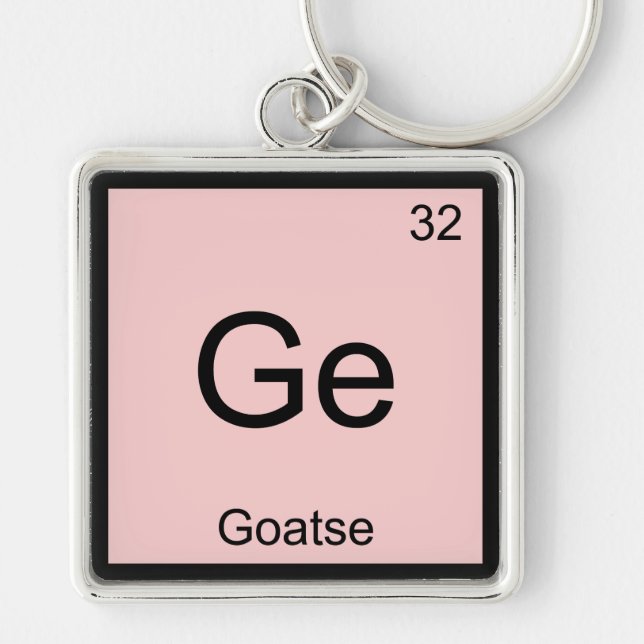 Ge - Getingkemiskt Elemente Symbol Meme T-Shirt Fyrkantig Silverfärgad Nyckelring (Framsidan)