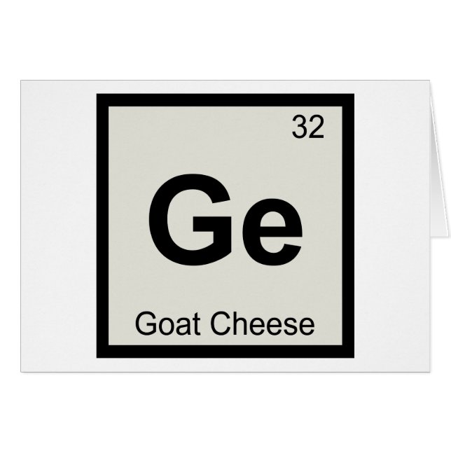 Ge - Getingostkemi Periodiska Systemets Symbol Hälsningskort (Framsidan Horizontal)