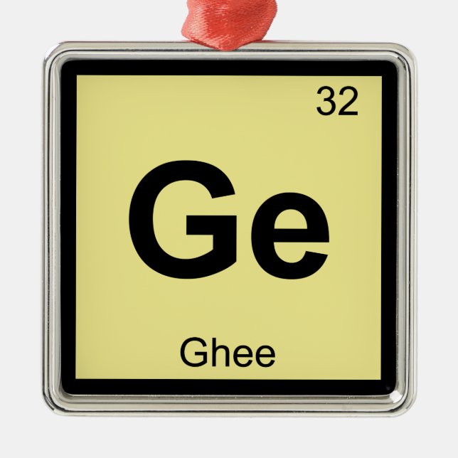 Ge - Ghee Smör Kemi Periodiska Systemet Symbol Julgransprydnad Metall (Framsidan)