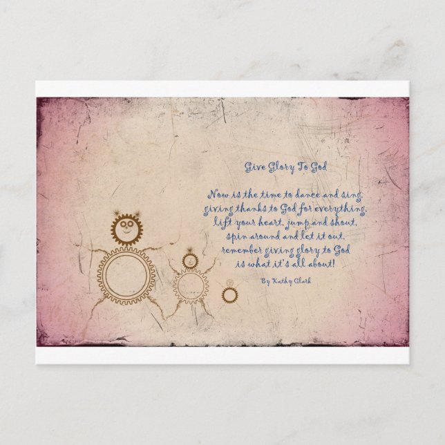 Ge Glory to God Dikt av Kathy Clark Vykort (Framsida)