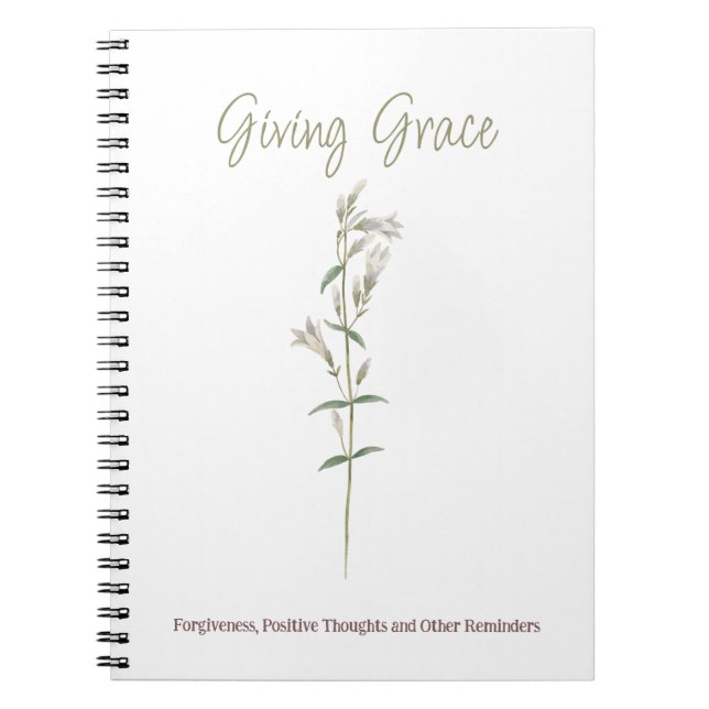 Ge Grace Forgitivity White Wildblomma Anteckningsbok (Framsidan)