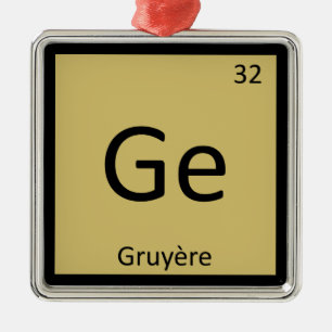 Ge - Gruyere Ostkemisk Periodiska Systemet Julgransprydnad Metall