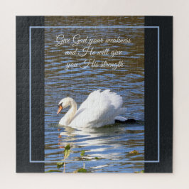 Ge gud er svaghet Svan Jigszle Puzzle Pussel