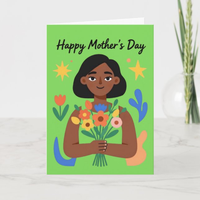 Ge henne blommor Mors dag-kort Helgkort (Framsida)