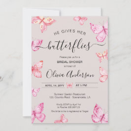 Ge hennes Butterflies Möhippa Inbjudningar