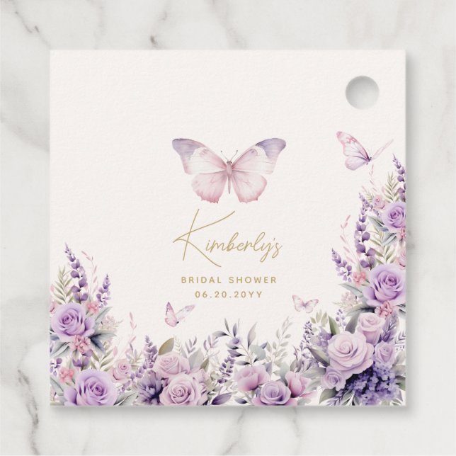 Ge Hennes Butterflies Wildblommor Möhippa Gåvor Etiketter (Baksida)