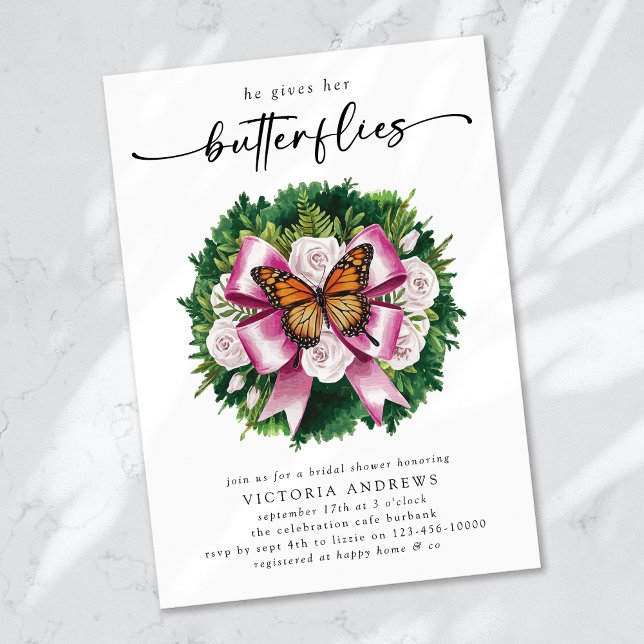 Ge Hennes fjärilar Möhippa Inbjudningar (Skapare uppladdad)