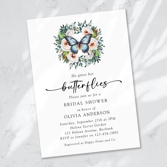 Ge Hennes fjärilar Möhippa Inbjudningar (Skapare uppladdad)