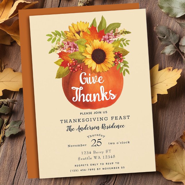 Ge - Hösthöstens Pumpkin-Thanksgiving Inbjudningar (Skapare uppladdad)