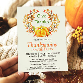 Ge - Höstmånens Pumpkin-Thanksgiving - middag Inbjudningar