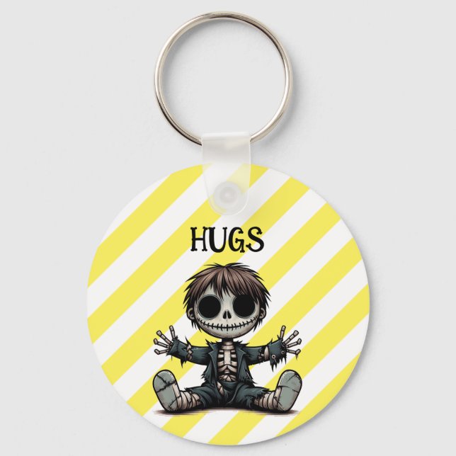 ge hugs tecknad Gäst konst Nyckelring (Framsida)