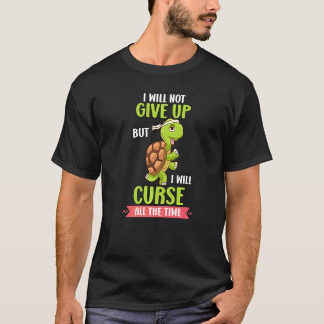 Ge inte upp, utan söta Marathon halv T Shirt (Framsida)