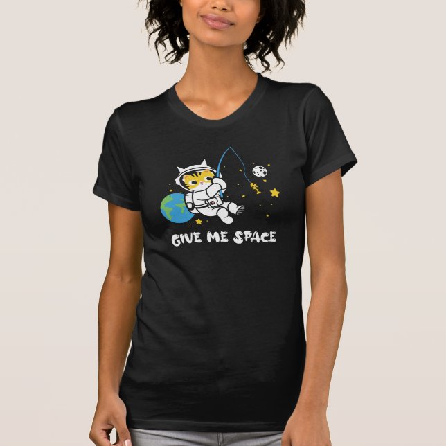 Ge, jag, rymd kawaii, kattfisketall t shirt (Framsida)