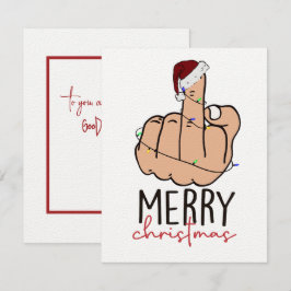 Ge julen i Finger Santa Hat Anteckningskort