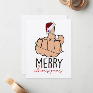 Ge julen i Finger Santa Hat Anteckningskort