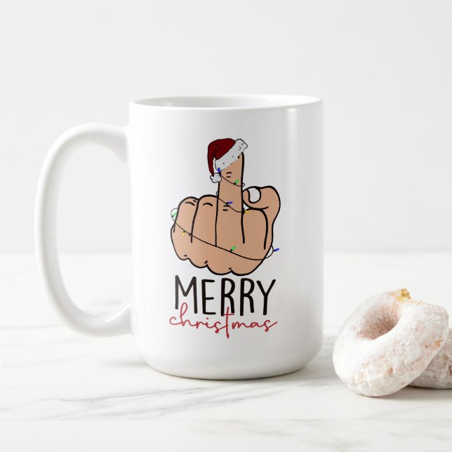 Ge julen i Finger Santa Hat Kaffemugg (Med munk)