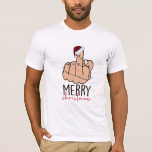 Ge julen i Finger Santa Hat T Shirt