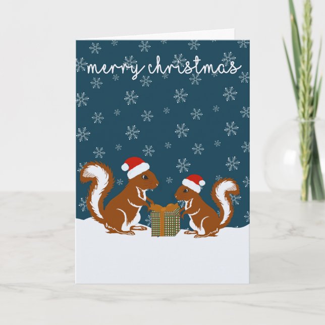 Ge jullkort för ekorrel tack kort (Framsida)