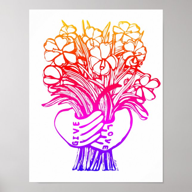 "Ge Kärlek" Art Skriv ut av Aleta Poster (Framsidan)