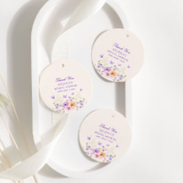 Ge Lila Butterflies Tack Möhippa Showe Gåvor Etiketter