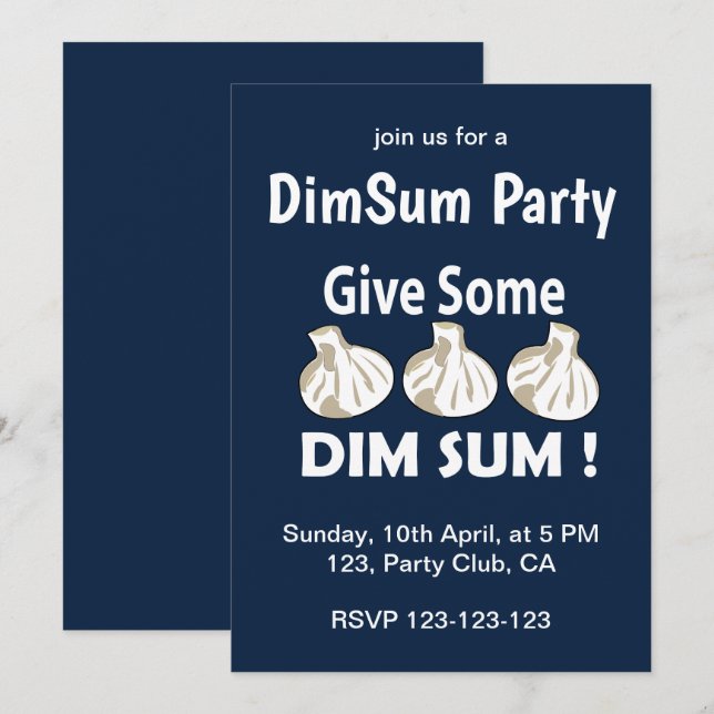 Ge Lite Dim Sum Party Inbjudningar (Fram/baksida)