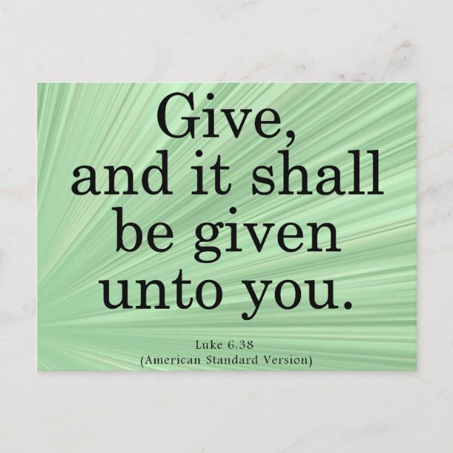 Ge Luke 6-38 Vykort (Framsida)