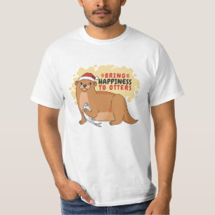 Ge lycka till otters fantastiska julafton t shirt