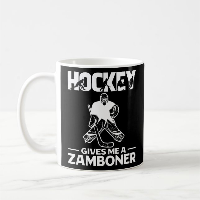 Ge Me A Zamboner Funny Ice Hockey Kaffemugg (Vänster)