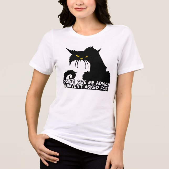 Ge Me Advice Arg Cat-citat T-shirt (Framsida)
