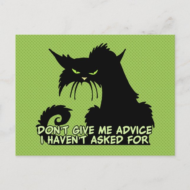 Ge Me Advice Arg Cat Say Vykort (Framsida)