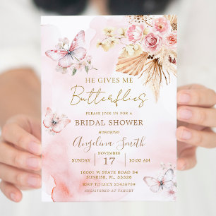 Ge Me Butterflies Boho Möhippa Inbjudningar