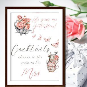 Ge Me Butterflies Funny Quote Tea Blommigt Brunch Poster